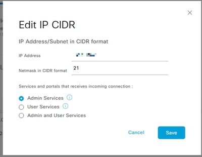 IP CIDRの編集