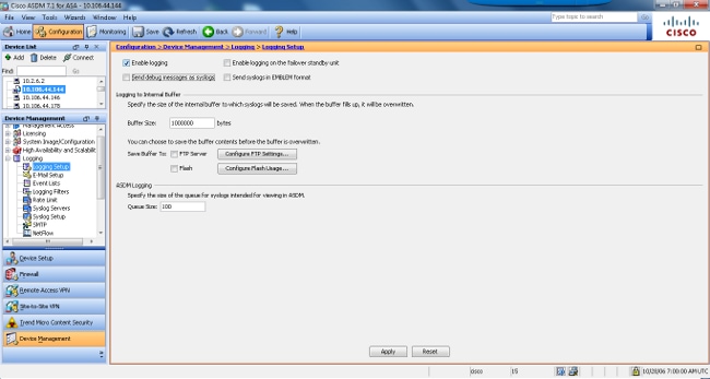 Configuración de Syslog Básico con ASDM