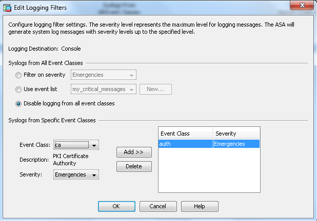 Configuración de ASDM - Editar archivos de registro