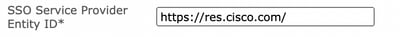 Enter SSO Service Provider Entity ID