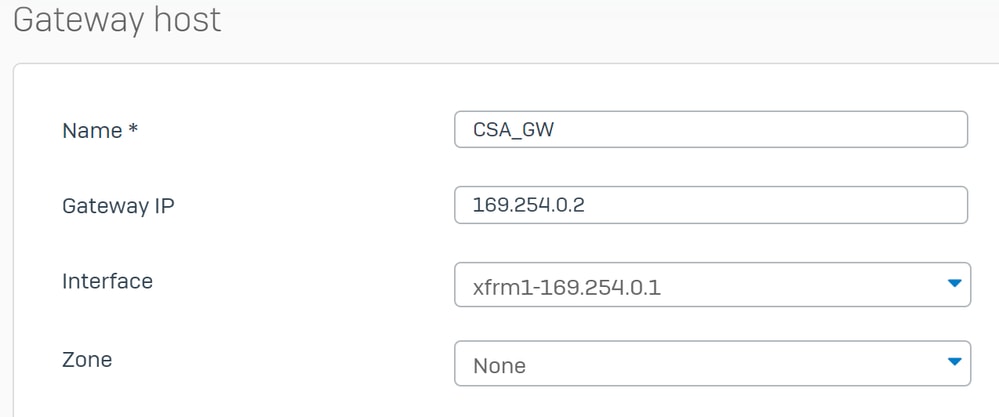 Sophos - Roteamento - Gateways - Host do gateway