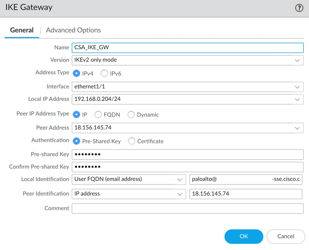 Palo Alto - IKE Gateways - General