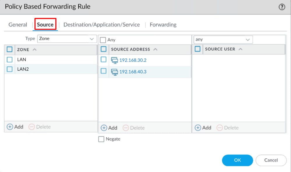 Palo Alto - Policy Based Forwarding - Source