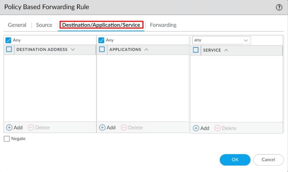 Palo Alto - Policy Based Forwarding - Destination