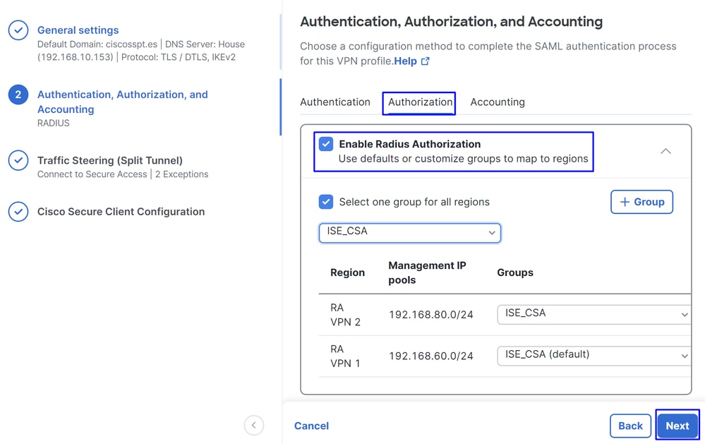 Sicherer Zugriff - RA-VPN - Autorisierung