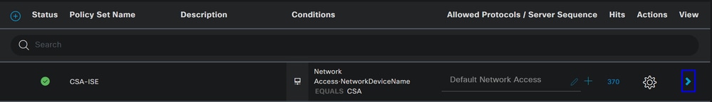 ISE - Policy Set - CSA - ISE