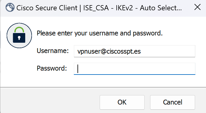 Secure Client - Benutzername - Kennwort