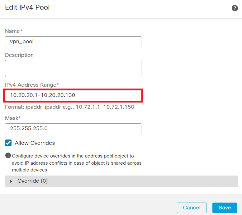 Add IPv4 Pool