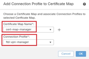 Binding Certificate Map for Manager VPN Client