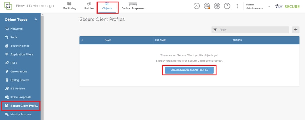 Create Secure Client Profile