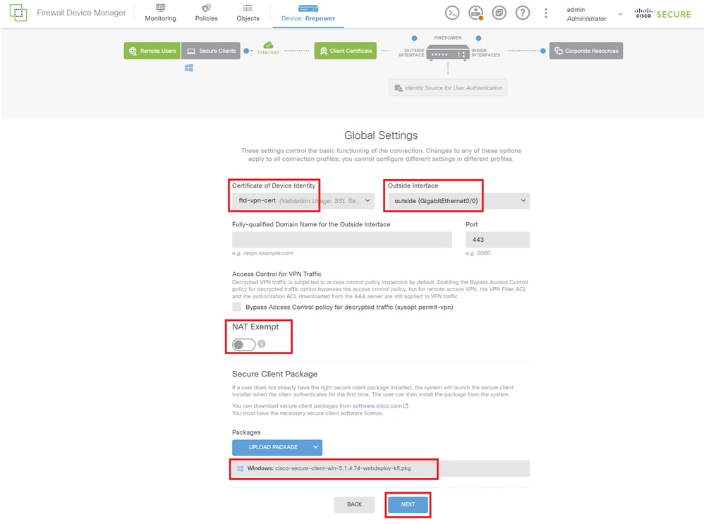 Details of Global Settings