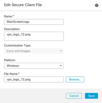 Modifica file client protetto