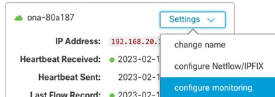 Instellingen vervolgkeuzelijst markering configureren bewaking