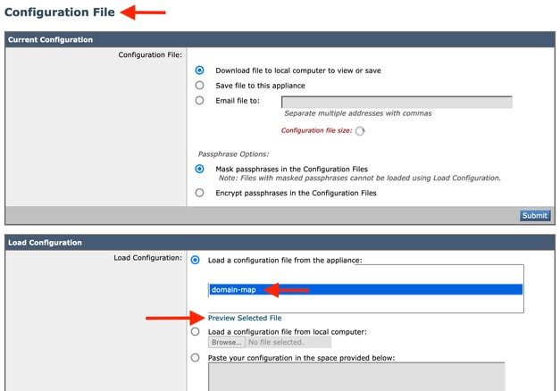 GUI del archivo de configuración