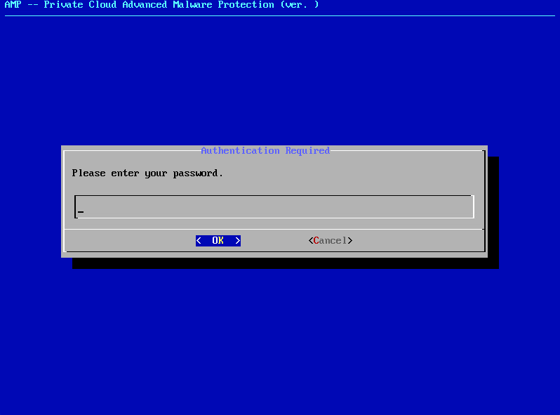 Navigate DOS-like menu then Prompt for password