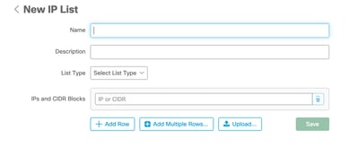 IP List Configuration