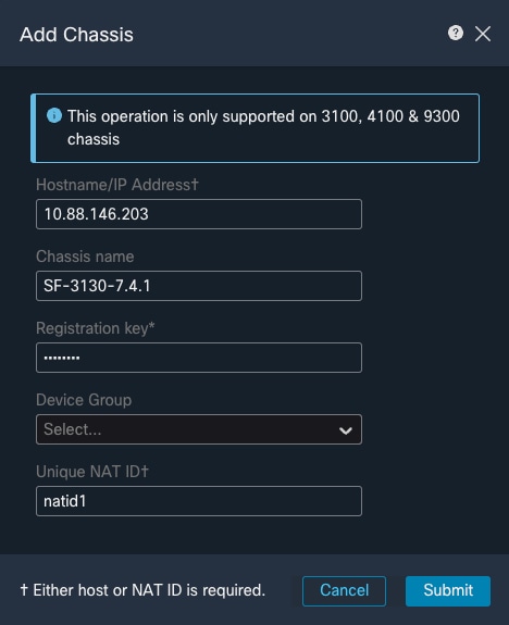 Setup-Parameter des Chassis