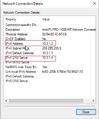 Dirección IP de PC2