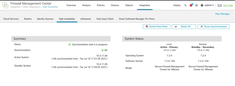 Upgrade-Validierung in FMC