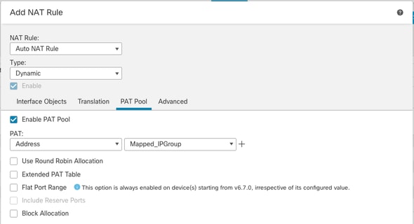 NAT configuration screen 3