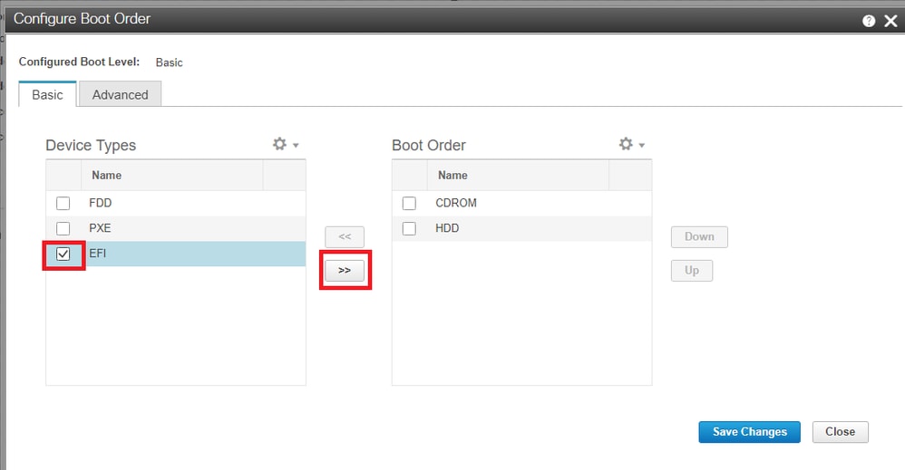 Configuration de démarrage CIMC