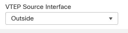 Outside Interface as VTEP Source Interface