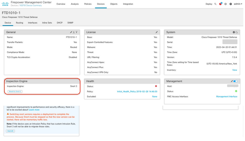 O FTD executa o Snort versão 3 FMC