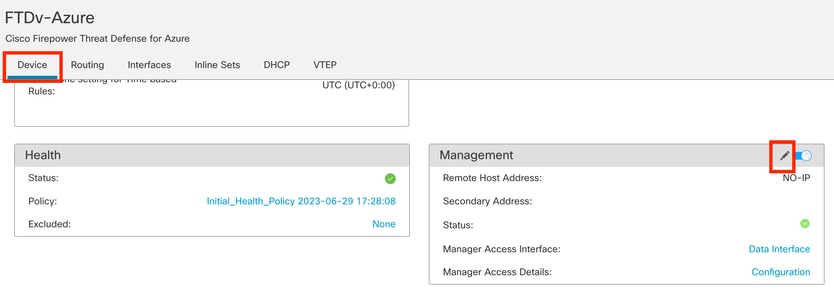 (Optional) Specify an IP for Redundant data-interface in the Management Field