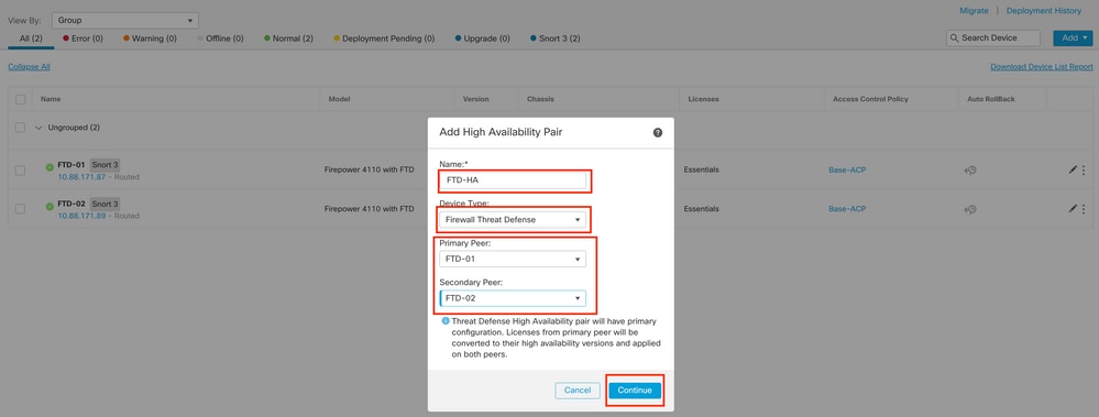 CONFIGURE NEW FTD