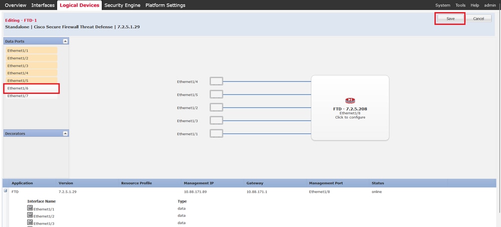 Aggiunta Inline Set Second Interface