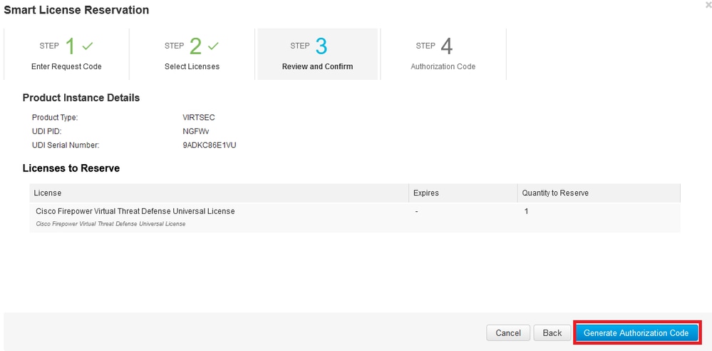 Generate Authorization Code(인증 코드 생성)를 클릭합니다.