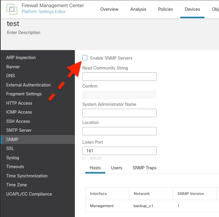 Enable SNMP Servers