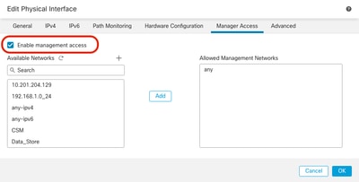 Habilitar Acesso de Gerenciamento na Interface