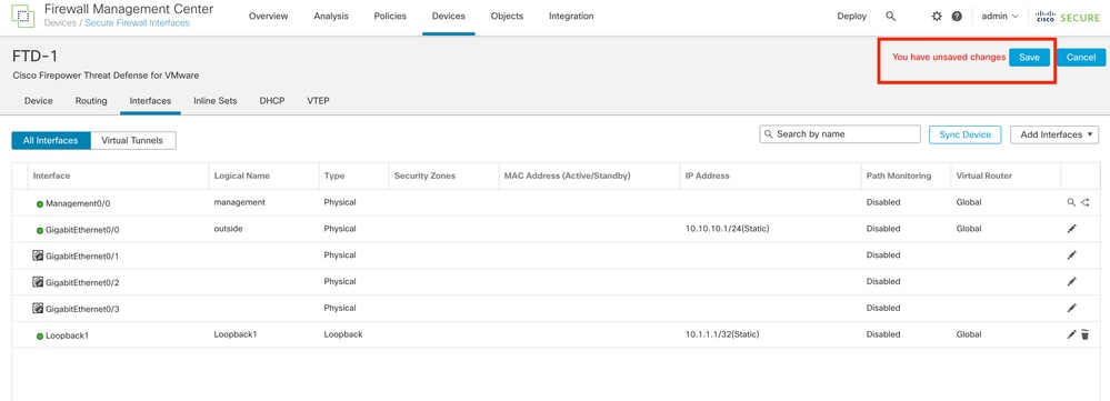 Image 5. Save the Loopback Interface Configuration