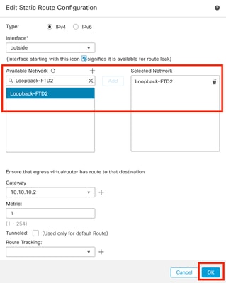 Afbeelding 11. Configureer volgende hop in statische route