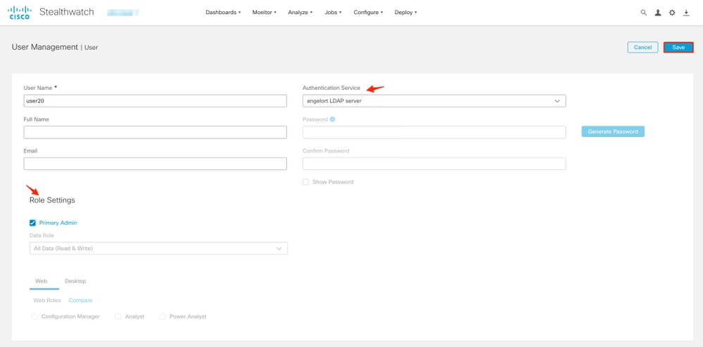 Secure Network Analytics Manager - External Authentication LDAPS - LDAP Setup - 2