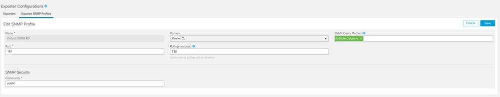 Config. 1 d'interrogation SNMP