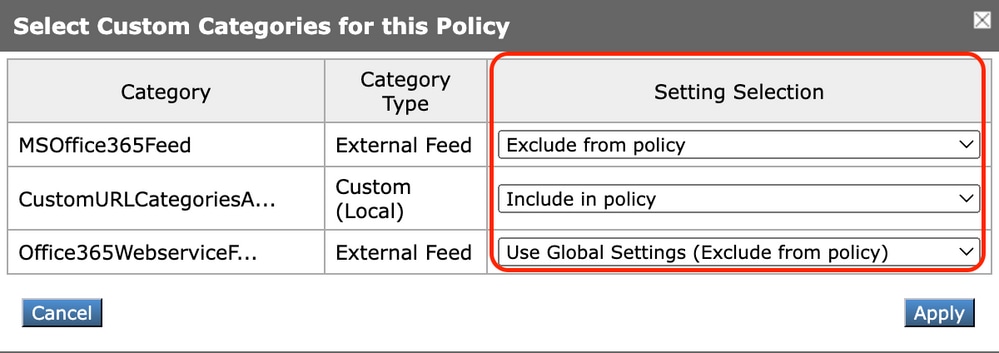 Image - Wählen Sie benutzerdefinierte Kategorien aus, die in die Richtlinie eingeschlossen werden sollen.