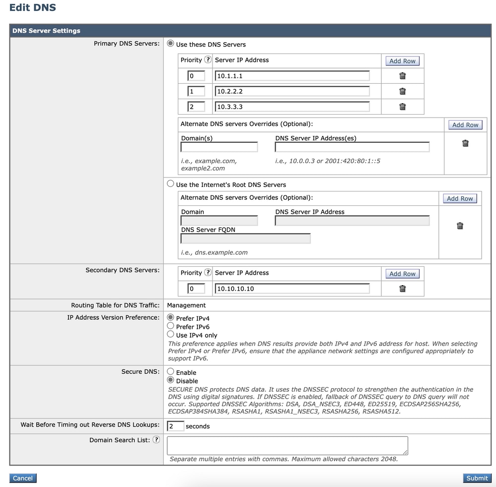 Imagen: configuración de DNS