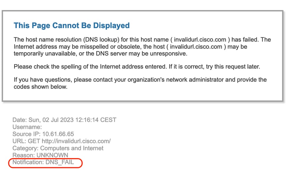 Image - Erreur DNS FAIL