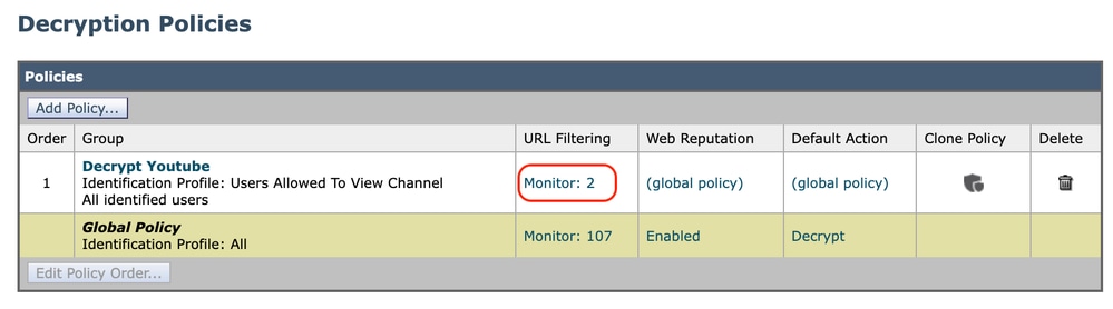 Klik op URL-filtering