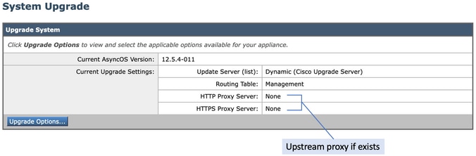 Upgrade-Optionen auswählen