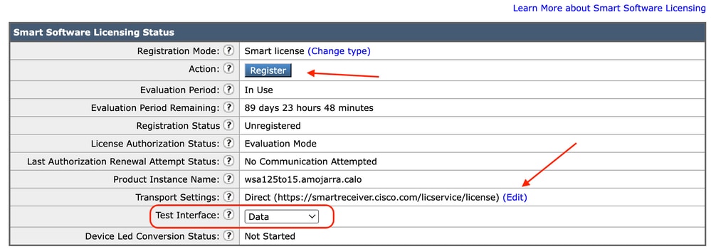 Image : choisissez Routing table