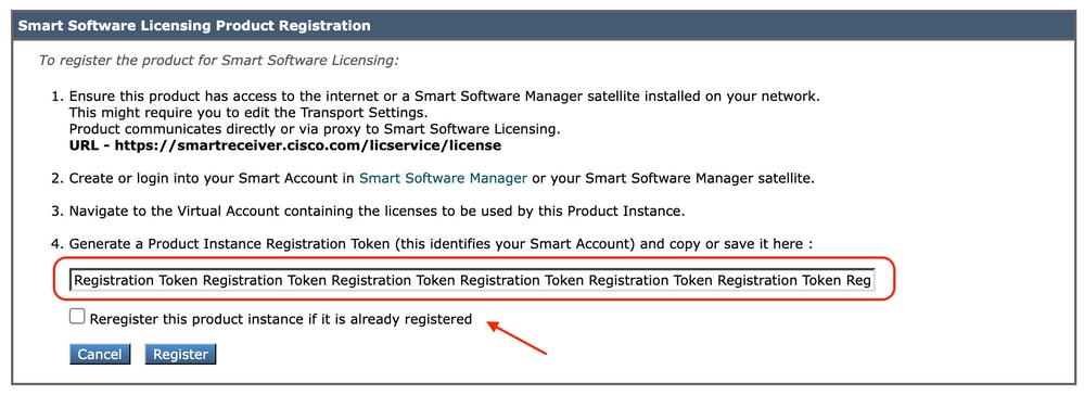 Immagine - Incolla il token di registrazione