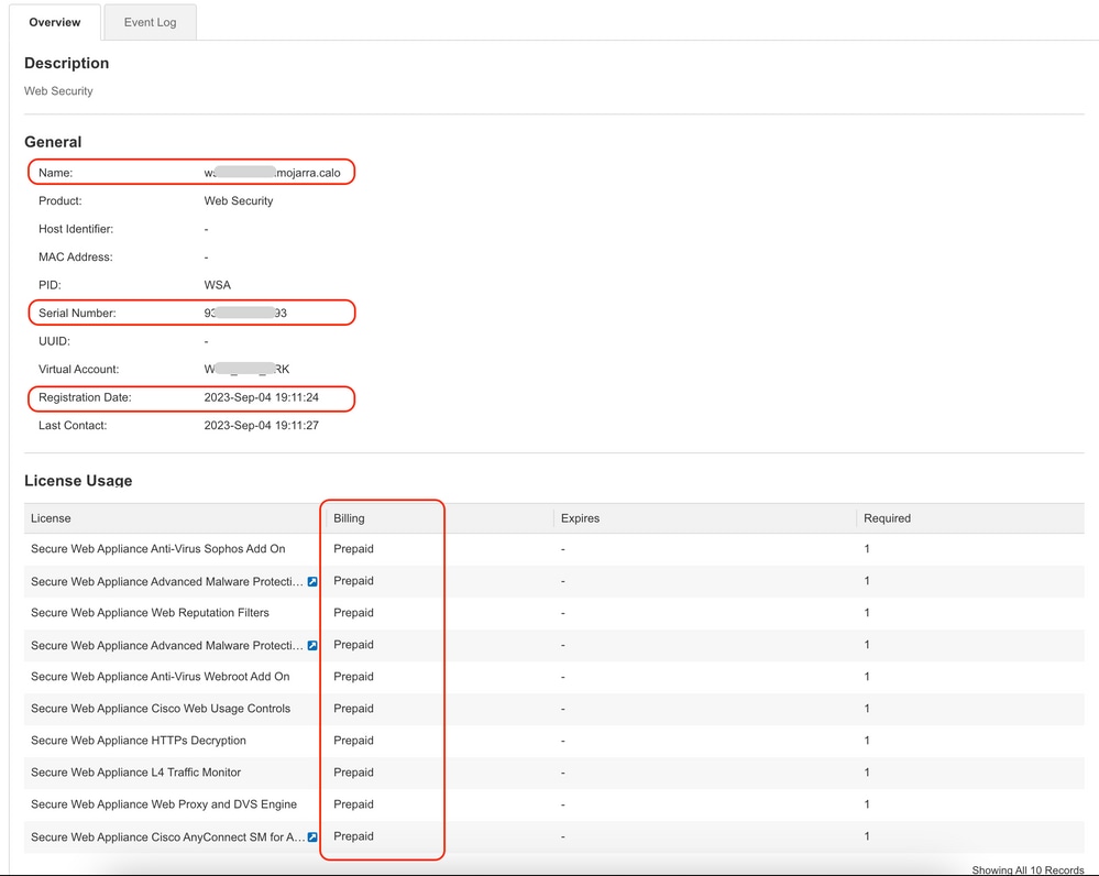 Imagen - Verificación de las claves de característica en Smart License Portal