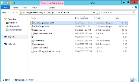 CSM Light Diagnostic File Location