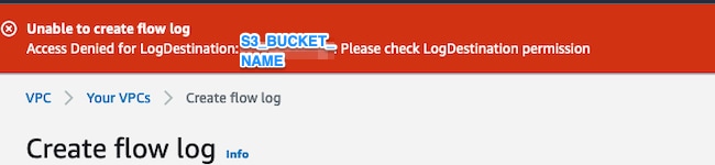 VPC Flow Log Permission Error
