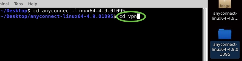 Use command cd vpn.