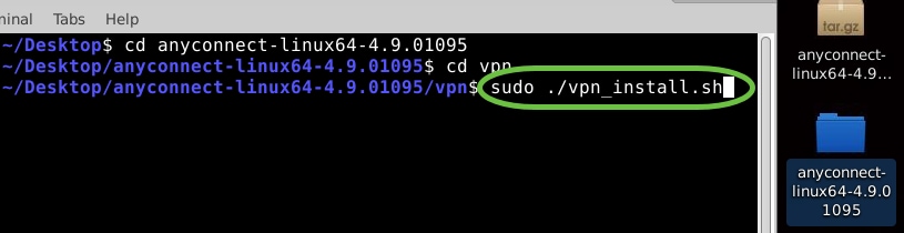 Tapez sudo ./vpn_install.sh