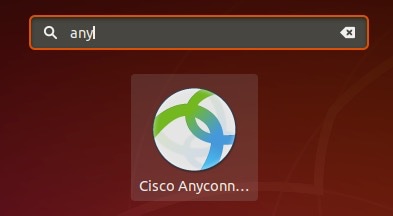 Press Super+A on your keyboard and type anyconnect in the search bar.